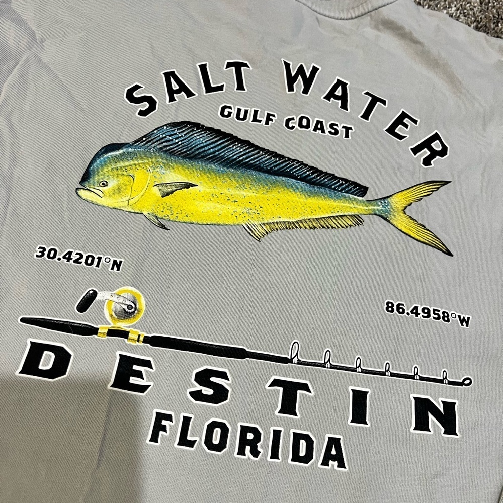 Gray Long Sleeve Salt Water Shirt - Picture 2 of 5
